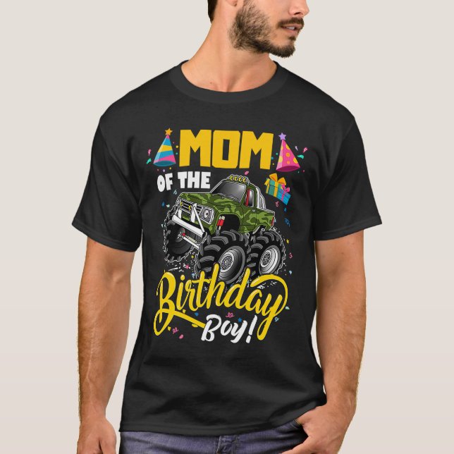 Camiseta Monster Truck Mãe Do Aniversário (Frente)