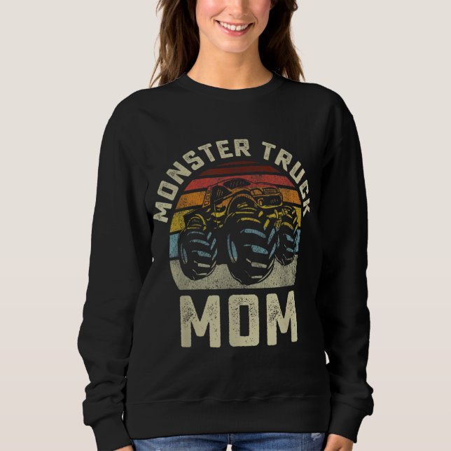 Camiseta Monster Truck Mãe Vintage Estilo Retro Mulheres (Frente)