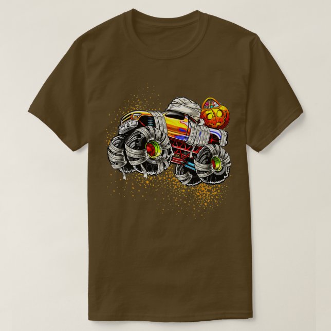 Camiseta Monster Truck Mummy Halloween Pumpkin TrickOrTreat (Frente do Design)