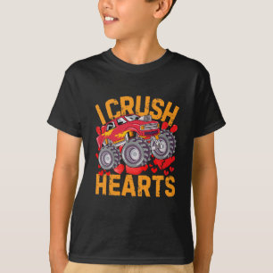 Camiseta Monster Truck Namorados para Crianças I Crush Hear