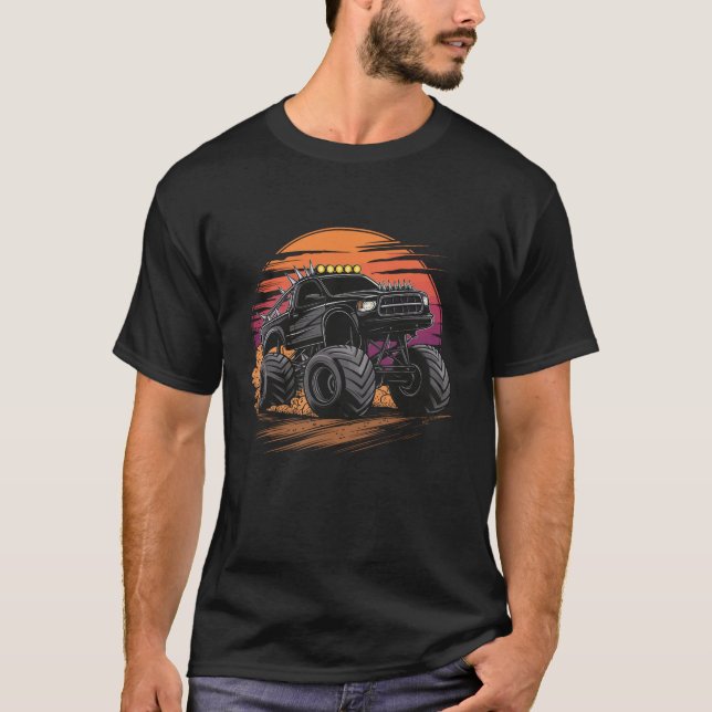 Camiseta Monster Truck para jovens adultos jovens (Frente)