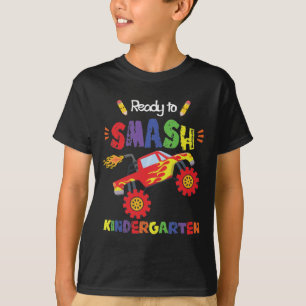 Camiseta Monster Truck Pronto para Esmagar o Jardim de Infâ