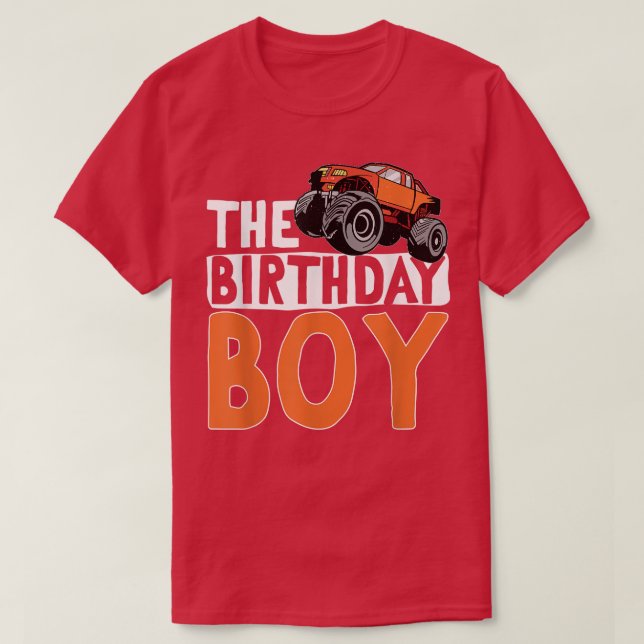 Camiseta Monster Truck - The Birthday Boy For Kids 2036 (Frente do Design)
