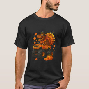 Camiseta Monster Truck Trex Dinossauro Peru Fall Dia de Açã