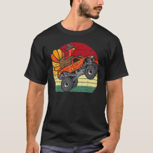 Camiseta Monster Truck Turkey Sunset Retro Thanketing Boy