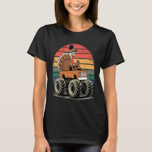 Camiseta Monster Truck Turkey Sunset Retro Thanketing Boy
