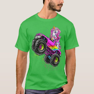 Camiseta Monster Truck Unicorn Festa de aniversário Monster