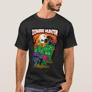 Camiseta Monster Truck Zombie Hunter Halloween Morto Kille