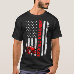 Camiseta Monster Trucks Americano Flag Monster Patriótico