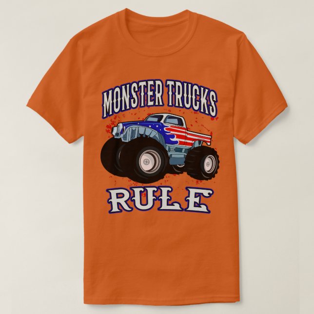 Camiseta Monster Trucks Regra Pegar Caminhão Monster (Frente do Design)
