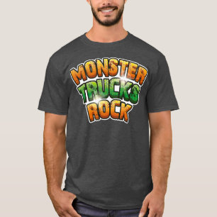Camiseta Monster Trucks Rock Green and Orange Rock Text