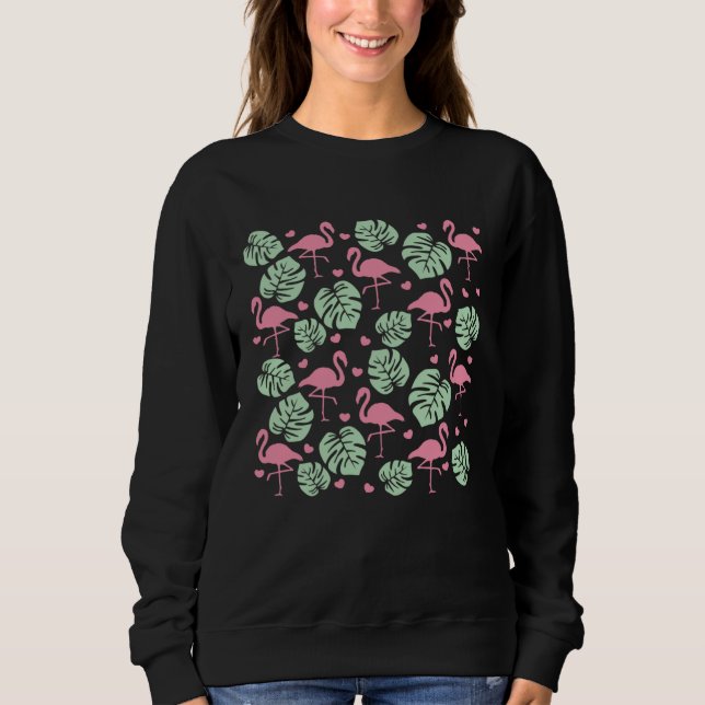 Camiseta Monstera Plant Flamingo Pattern (Frente)