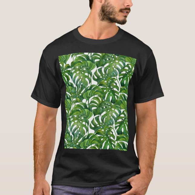 Camiseta Monstera Verde Deixa-se tropical (Frente)