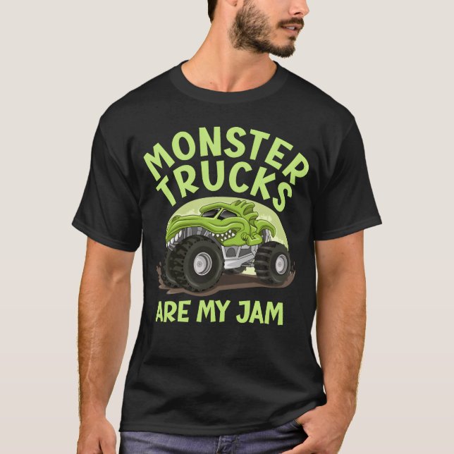Camiseta Monsterrucks Are My Jam Birthday Boy funny (Frente)