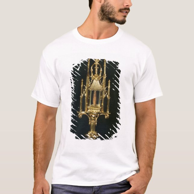Camiseta Monstrance do relicário com parte de cruz (Frente)