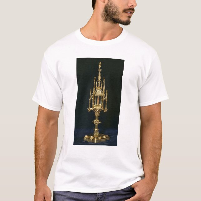 Camiseta Monstrance do relicário com parte de cruz (Frente)