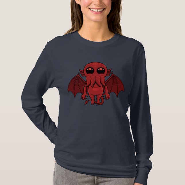 Camiseta Monstro Adorável do Mar Vermelho Cthulhu (Frente)