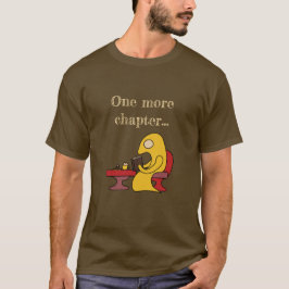 Camiseta Monstro amarelo bonito lendo em um café