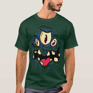 Camiseta Monstro assustador com três olhos