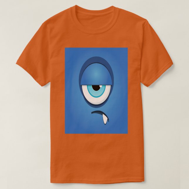 Camiseta Monstro Azul De Um Olho Monstro Cuja Gama É 1 (Frente do Design)
