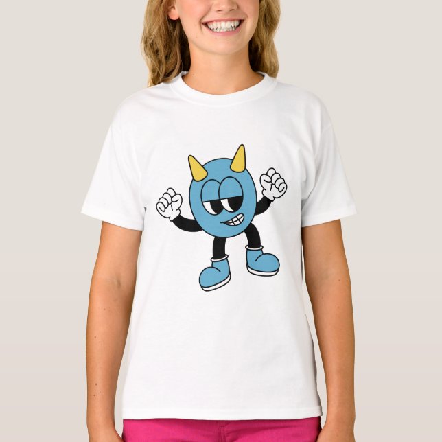 Camiseta Monstro Azul Divertido (Frente)