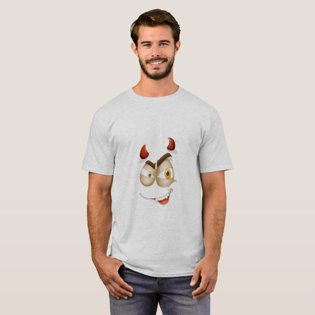 Camiseta Monstro Bonitinho Com Chifres e Coração Gráfico Ma (Frente Completa)