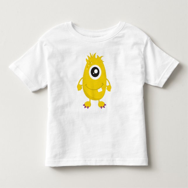 Camiseta Monstro Bonito, Monstro Amarelo, Monstro Engraçado (Frente)
