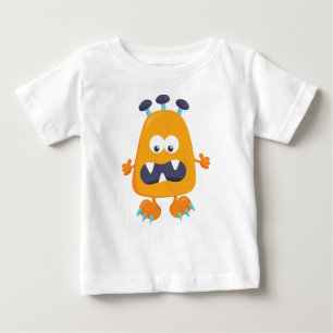 Camiseta Monstro Bonito, Monstro Laranja, Cornos, Monstro E