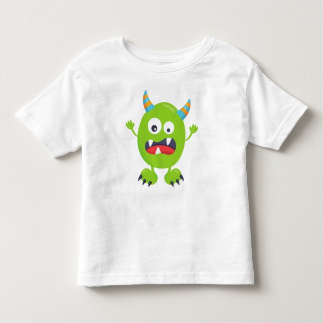Camiseta Monstro Bonito, Monstro Verde, Monstro Engraçado,  (Frente)