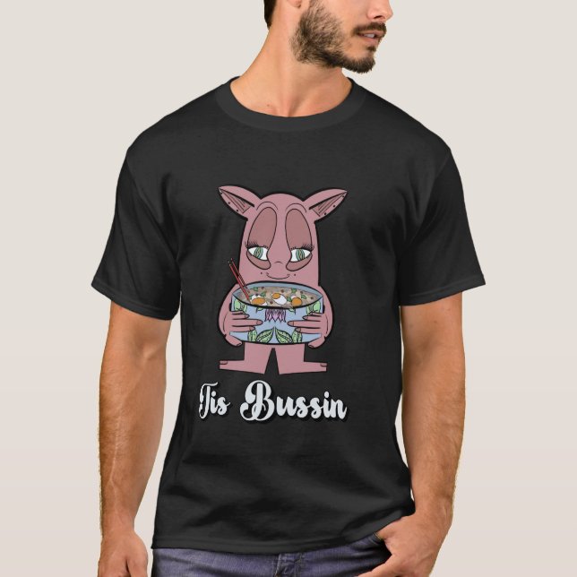 Camiseta Monstro Cinza Impressionante de Ramen Bowl - Este  (Frente)