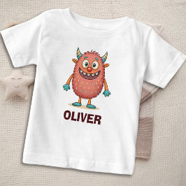 Camiseta Monstro Colorido Personalizado Fofo