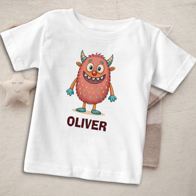 Camiseta Monstro Colorido Personalizado Fofo (Criador carregado)