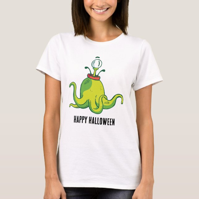 Camiseta Monstro Com Um Olho De Halloween (Frente)