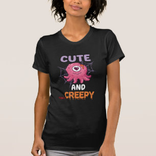 Camiseta Monstro Cor-de-Rosa Assustador Bonito Morcegos Tei