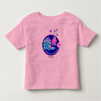 Camiseta Monstro cor-de-rosa pequenos engraçados