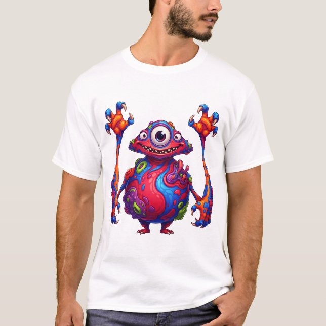 Camiseta Monstro Cromático com Pintas (Frente)