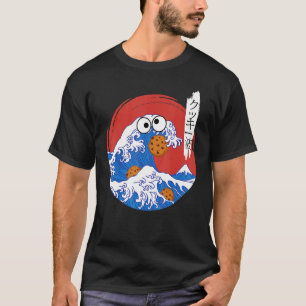 Camiseta Monstro da Onda do excelente comendo cookies japon