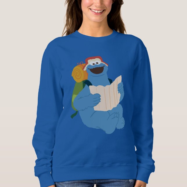 Camiseta Monstro das Bolachas Lendo um Mapa (Frente)