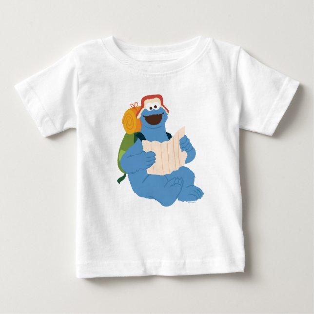 Camiseta Monstro das Bolachas Lendo um Mapa (Frente)