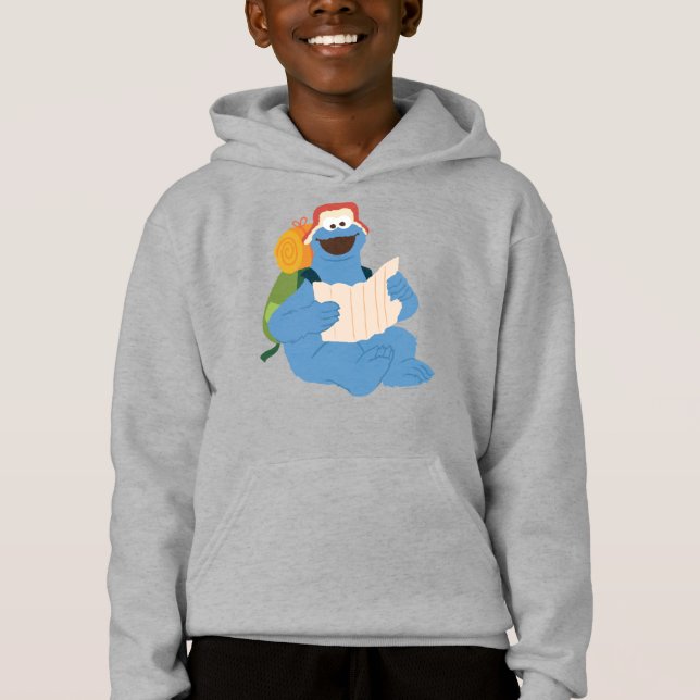 Camiseta Monstro das Bolachas Lendo um Mapa (Frente)