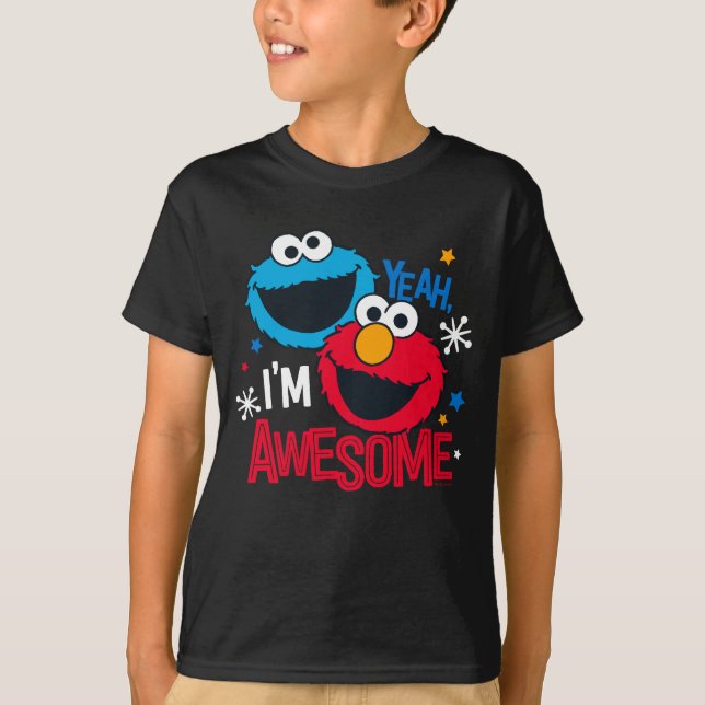 Camiseta Monstro de Biscoitos e Elmo | Sim, sou incrível (Frente)