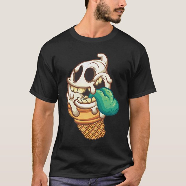 Camiseta Monstro de Caminhão de Sorvete Zumbi (Frente)