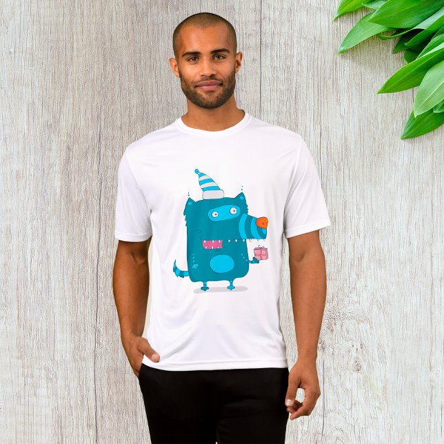 Camiseta Monstro de Cartoons Azuis com Chapéu do Partido (Criador carregado)