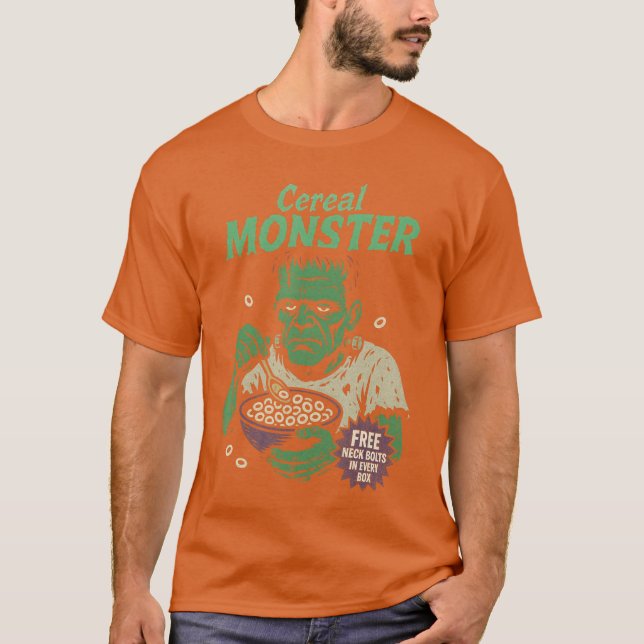 Camiseta Monstro de Cereal Criatura Verde Clássico Presente (Frente)