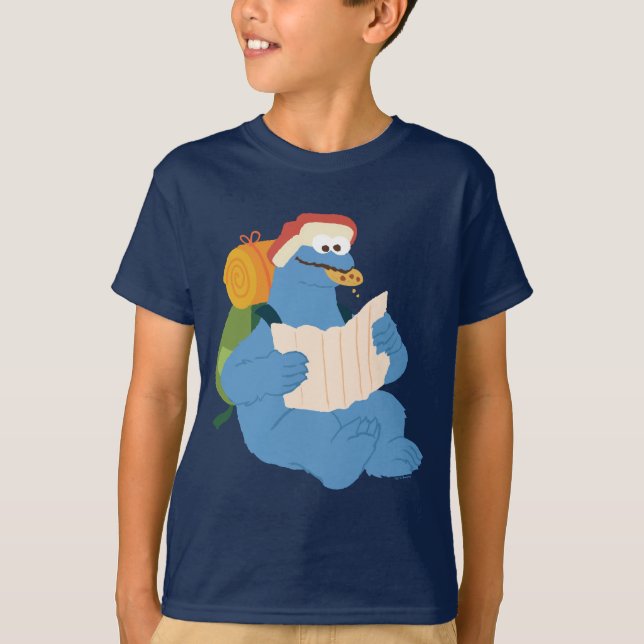 Camiseta Monstro De Cookies Lendo Um Mapa (Frente)