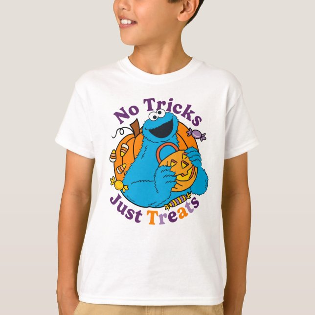 Camiseta Monstro de cookies | Sem Truques Apenas Tratamento (Frente)