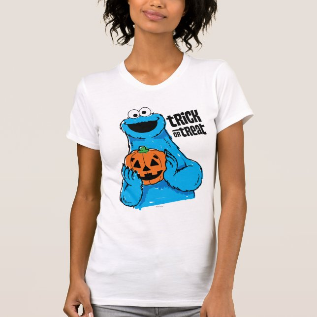 Camiseta Monstro De Cookies - Truque Ou Tratar (Frente)