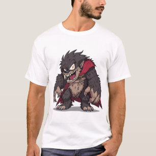 Camiseta Monstro de Desenho Animado Feroz Gráfico de Lobiso