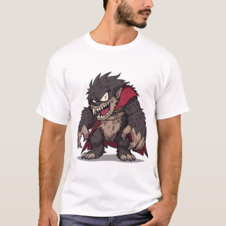Camiseta Monstro de Desenho Animado Feroz Gráfico de Lobiso