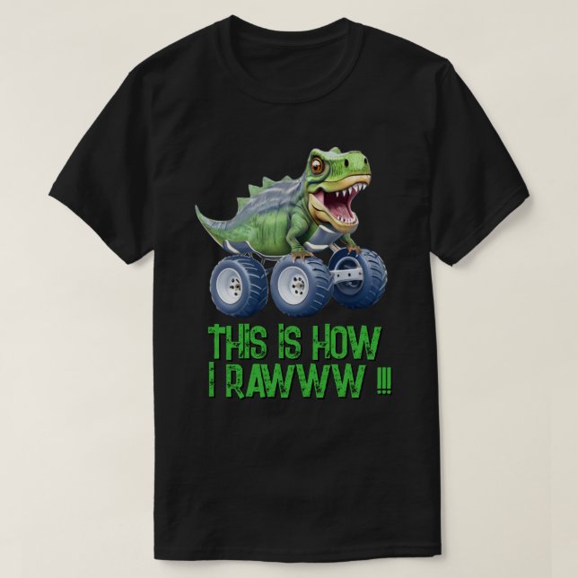 Camiseta Monstro de dinossauros engraçado, Mens (Frente do Design)